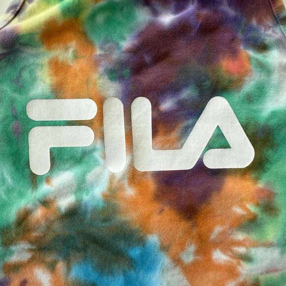 Fila Tie Dye Halter Top Rainbow Crop Logo Festival Rave Pride Tank Size Large - Picture 2 of 10